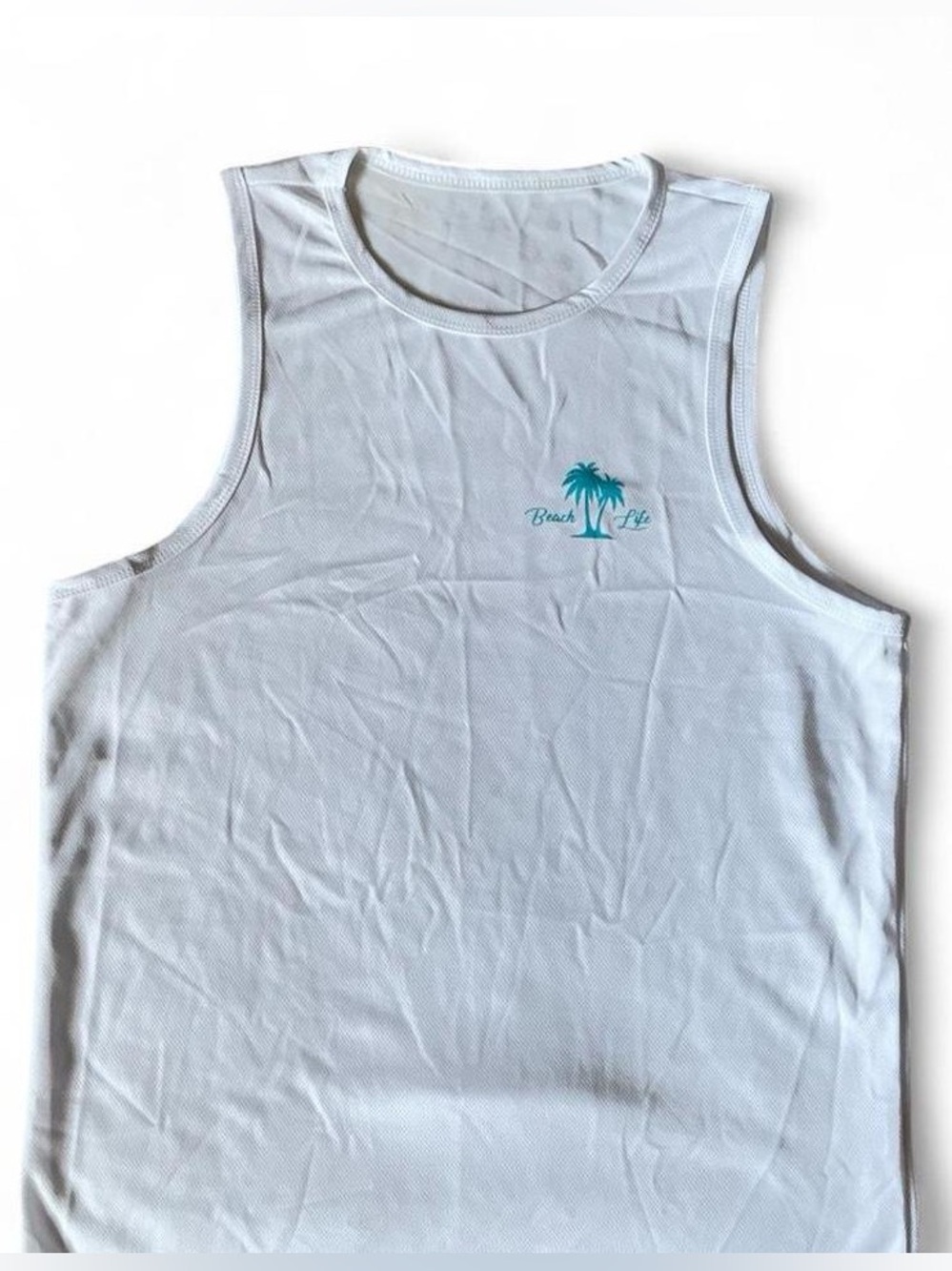 Men's White Sleeveless Tank
